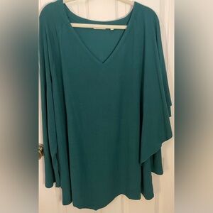 Teal V-Neck Poncho
